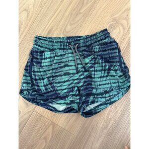 Athleta Girl Size Medium 8-10 Blue & Green Tie-Dye Elastic Waistband Shorts